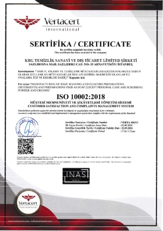 ISO 10002:2018 Müşteri Memnuniyeti ve Şikâyetleri Yönetim Sistemi